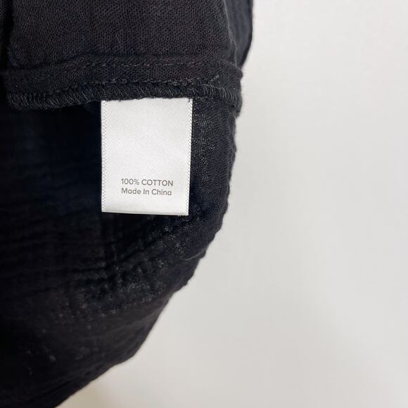 Evereve Roan + Ryan XS Black Elliott Gauze Flutter Sleeve VNeck Top Short Sleeve - Picture 7 of 8